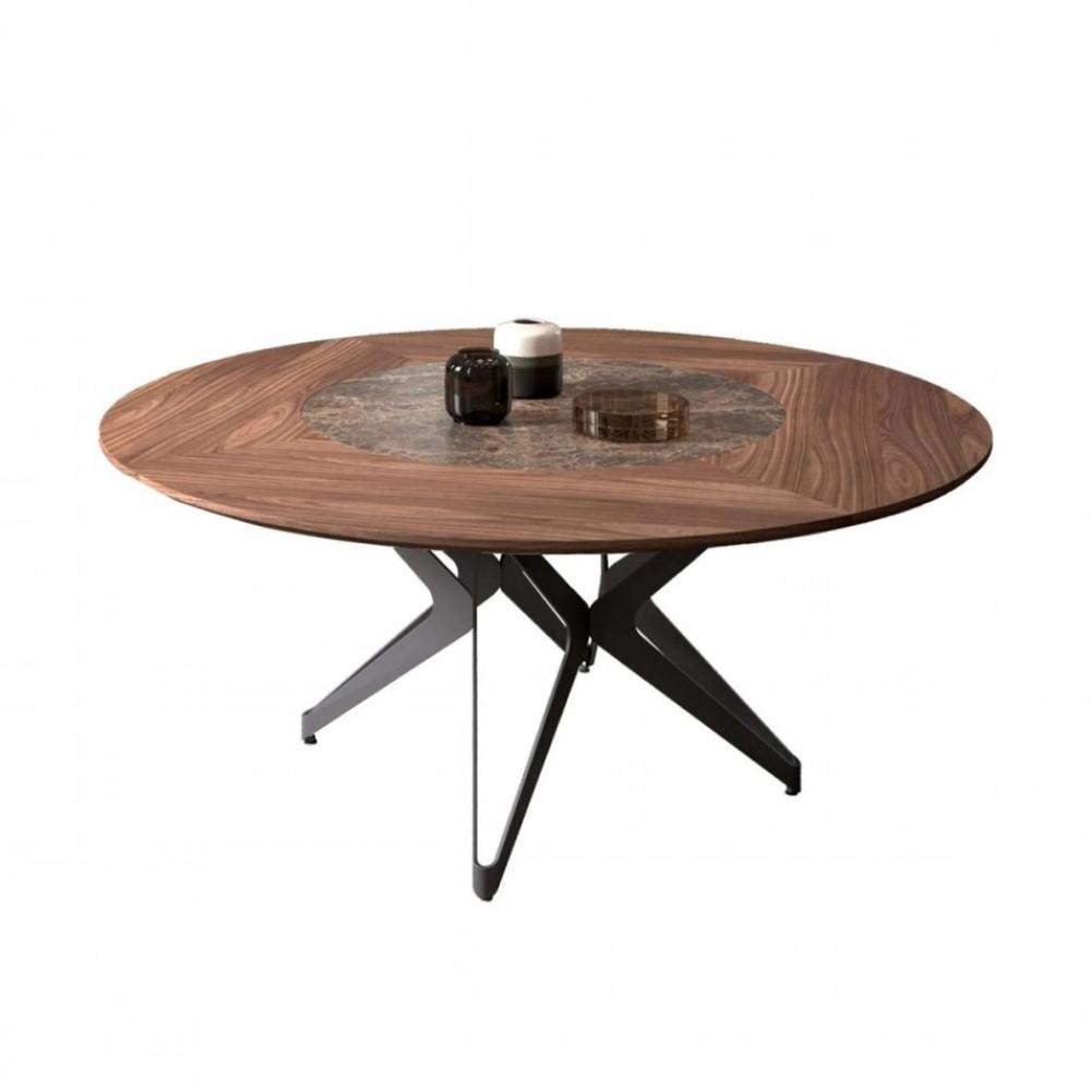 OZZIO DNA Table fixe de structure en métal et Plateau centrale tournant en Céramique 